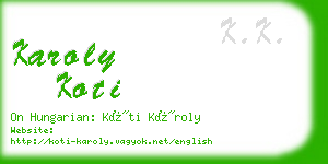 karoly koti business card