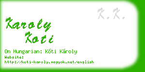 karoly koti business card